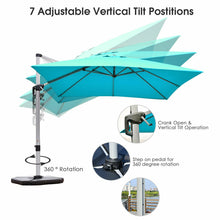 Load image into Gallery viewer, 10 Feet 360° Tilt Aluminum Square Patio Umbrella without Weight Base
