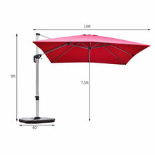 Load image into Gallery viewer, 10 Feet 360° Tilt Aluminum Square Patio Umbrella without Weight Base
