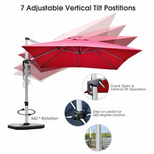 Load image into Gallery viewer, 10 Feet 360° Tilt Aluminum Square Patio Umbrella without Weight Base
