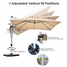 Load image into Gallery viewer, 10 Feet 360° Tilt Aluminum Square Patio Umbrella without Weight Base
