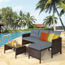 Load image into Gallery viewer, 3 Pieces Patio Wicker Rattan Sofa Set
