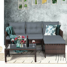 Load image into Gallery viewer, 3 Pieces Patio Wicker Rattan Sofa Set
