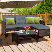 Load image into Gallery viewer, 3 Pieces Patio Wicker Rattan Sofa Set
