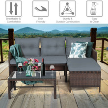 Load image into Gallery viewer, 3 Pieces Patio Wicker Rattan Sofa Set
