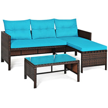 Load image into Gallery viewer, 3 Pieces Patio Wicker Rattan Sofa Set
