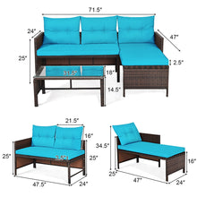 Load image into Gallery viewer, 3 Pieces Patio Wicker Rattan Sofa Set
