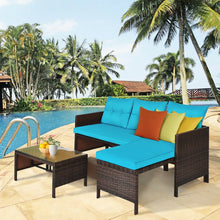 Load image into Gallery viewer, 3 Pieces Patio Wicker Rattan Sofa Set
