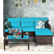 Load image into Gallery viewer, 3 Pieces Patio Wicker Rattan Sofa Set
