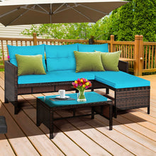 Load image into Gallery viewer, 3 Pieces Patio Wicker Rattan Sofa Set
