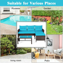 Load image into Gallery viewer, 3 Pieces Patio Wicker Rattan Sofa Set
