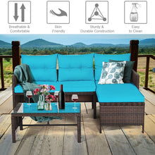 Load image into Gallery viewer, 3 Pieces Patio Wicker Rattan Sofa Set
