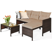 Load image into Gallery viewer, 3 Pieces Patio Wicker Rattan Sofa Set
