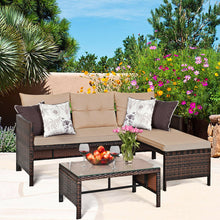 Load image into Gallery viewer, 3 Pieces Patio Wicker Rattan Sofa Set
