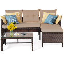 Load image into Gallery viewer, 3 Pieces Patio Wicker Rattan Sofa Set
