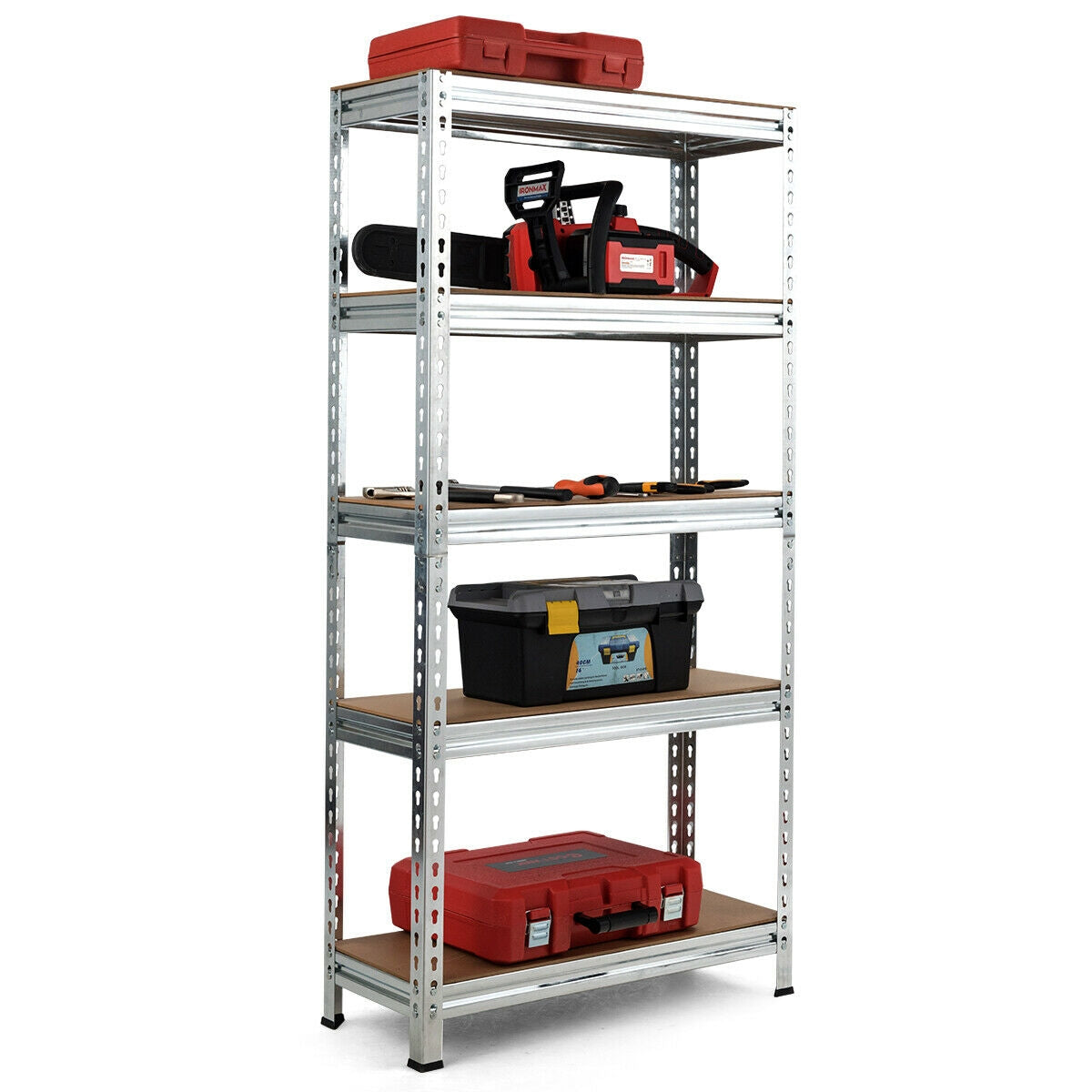 5-Tier Steel Shelving Unit Storage Shelves Heavy Duty Storage Rack-Silver