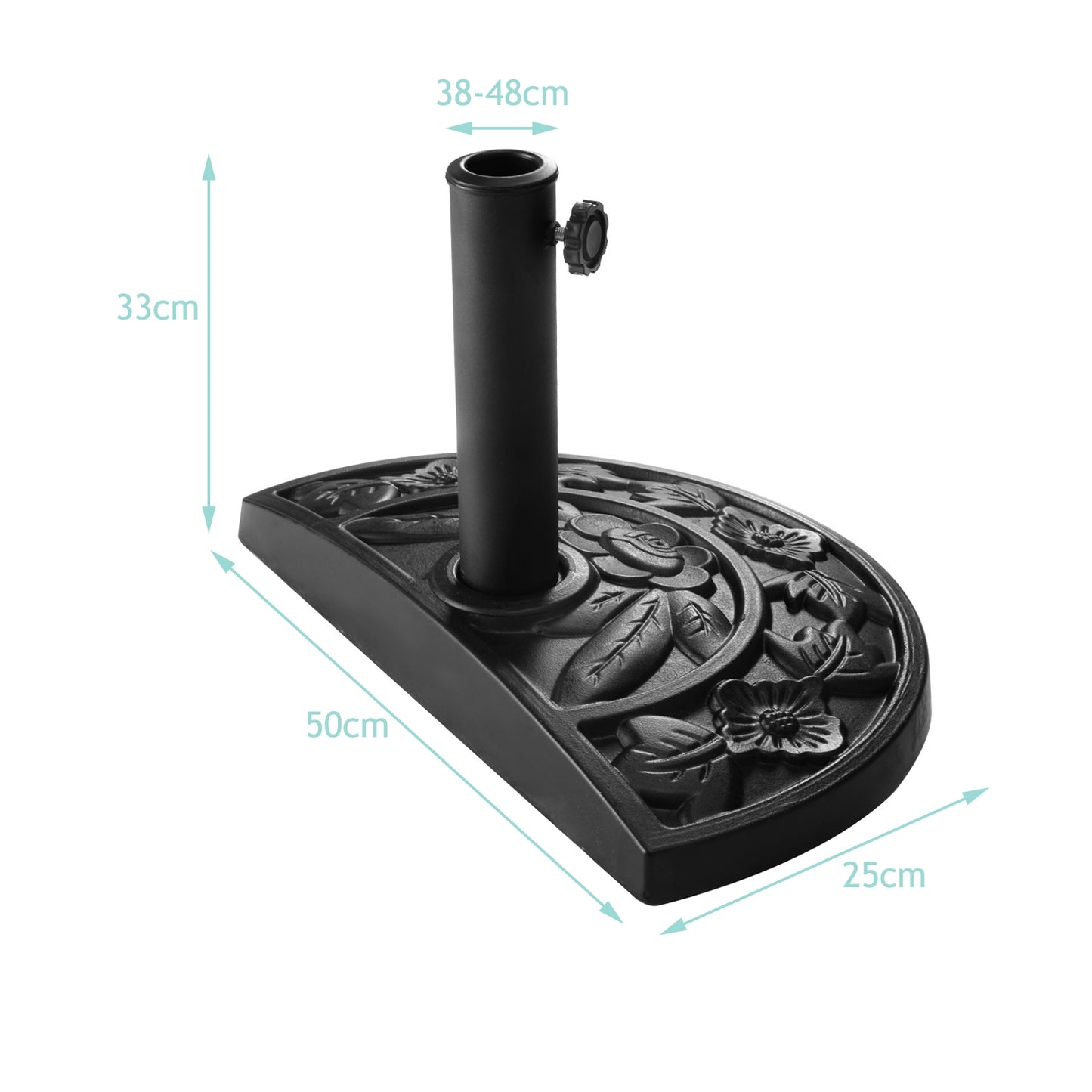20 Inch Outdoor Patio Half Round Umbrella Base