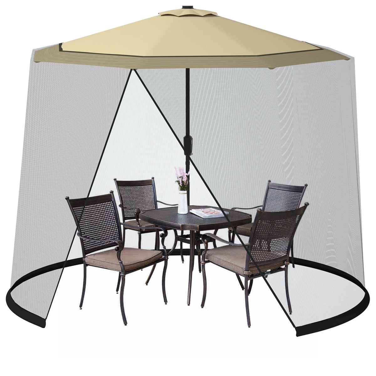 9 -10 Feet Outdoor Umbrella Table Screen Mosquito Bug Insect Net