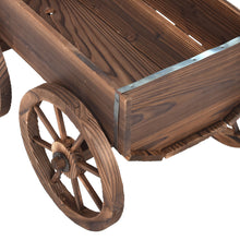 Load image into Gallery viewer, Wood Wagon Planter Pot Stand with Wheels
