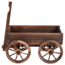 Load image into Gallery viewer, Wood Wagon Planter Pot Stand with Wheels
