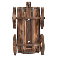 Load image into Gallery viewer, Wood Wagon Planter Pot Stand with Wheels
