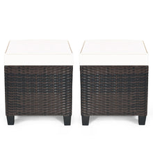 Load image into Gallery viewer, 2 Pieces Patio Rattan Ottoman Cushioned Seat
