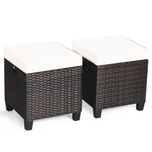 Load image into Gallery viewer, 2 Pieces Patio Rattan Ottoman Cushioned Seat
