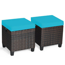 Load image into Gallery viewer, 2 Pieces Patio Rattan Ottoman Cushioned Seat
