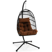 Load image into Gallery viewer, Patio Hanging Egg Chair with Stand Waterproof Cover and Folding Basket
