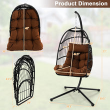 Load image into Gallery viewer, Patio Hanging Egg Chair with Stand Waterproof Cover and Folding Basket
