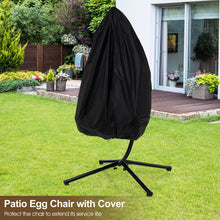 Load image into Gallery viewer, Patio Hanging Egg Chair with Stand Waterproof Cover and Folding Basket
