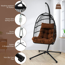 Load image into Gallery viewer, Patio Hanging Egg Chair with Stand Waterproof Cover and Folding Basket
