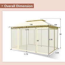 Load image into Gallery viewer, 10 Feet x 13 Feet Tent Canopy Shelter with Removable Netting Sidewall
