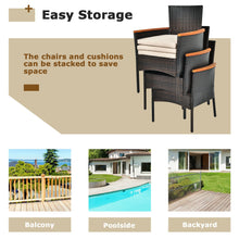 Load image into Gallery viewer, 7 Pieces Patio Rattan Dining Set with Armrest Cushioned Chair and Umbrella Hole
