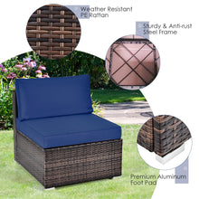 Load image into Gallery viewer, 6 Pieces Patio Rattan Furniture Set with Cushions and Glass Coffee Table
