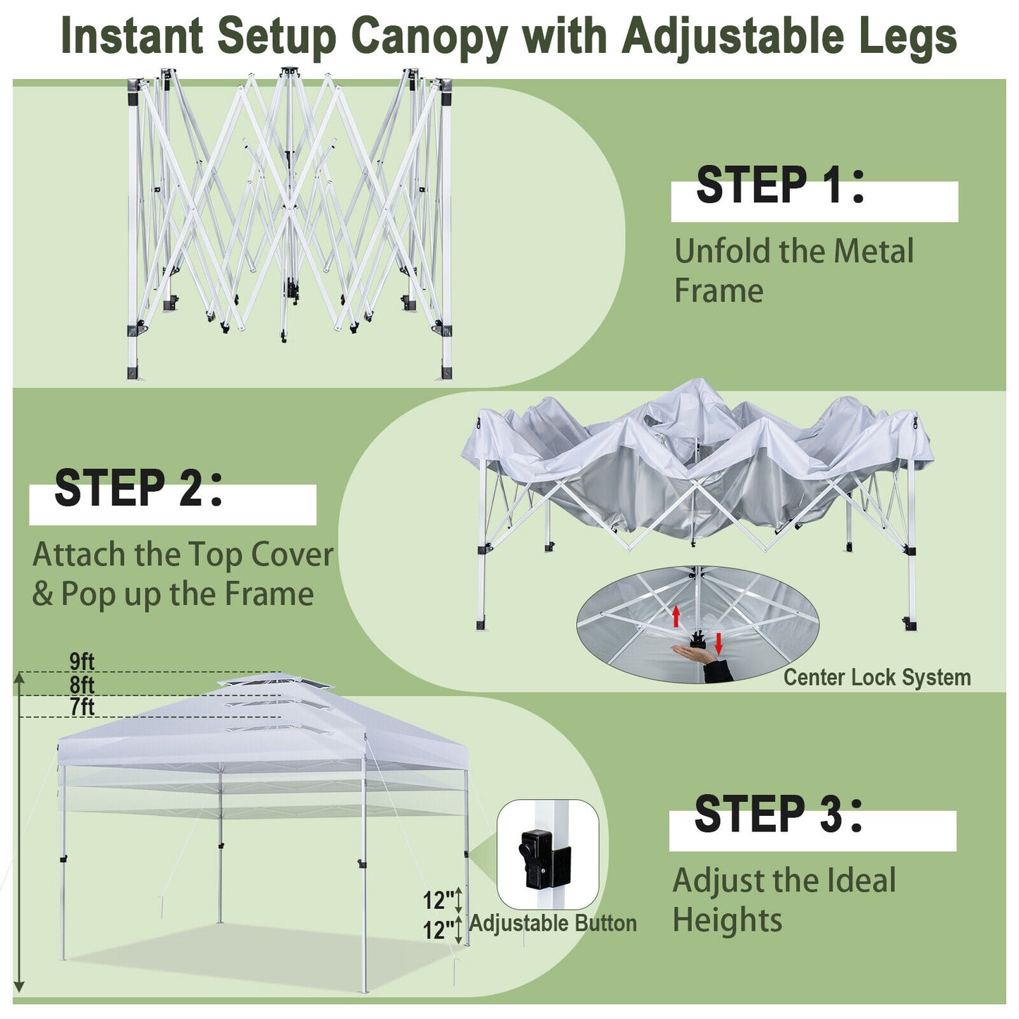 2-Tier 10 x 10 Feet Pop-up Canopy Tent with Wheeled Carry Bag-White