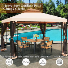 Load image into Gallery viewer, 10 x 10 Feet 2-Tier Vented Metal Canopy with Mosquito Netting
