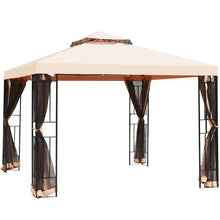 Load image into Gallery viewer, 10 x 10 Feet 2-Tier Vented Metal Canopy with Mosquito Netting
