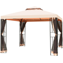 Load image into Gallery viewer, 10 x 10 Feet 2-Tier Vented Metal Canopy with Mosquito Netting
