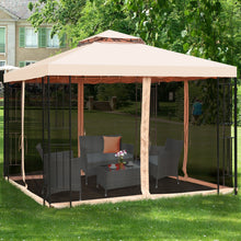 Load image into Gallery viewer, 10 x 10 Feet 2-Tier Vented Metal Canopy with Mosquito Netting
