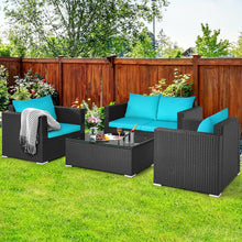 Load image into Gallery viewer, 4Pcs Patio Rattan Cushioned Furniture Set
