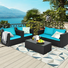 Load image into Gallery viewer, 4Pcs Patio Rattan Cushioned Furniture Set
