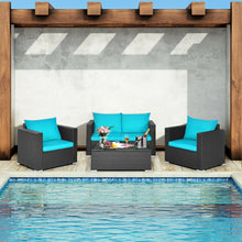 Load image into Gallery viewer, 4Pcs Patio Rattan Cushioned Furniture Set
