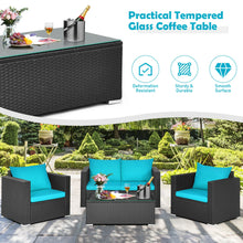 Load image into Gallery viewer, 4Pcs Patio Rattan Cushioned Furniture Set
