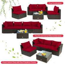 Load image into Gallery viewer, 5 Pieces Cushioned Patio Rattan Furniture Set with Glass Table
