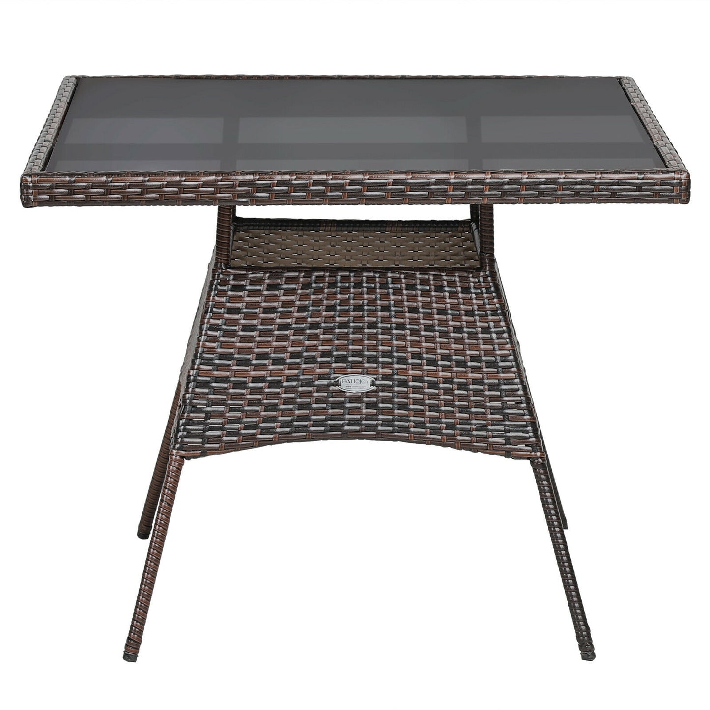 Outdoor 5 Pieces Dining Table Set with 1 Table and 4 Single Sofas
