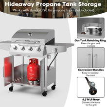 Load image into Gallery viewer, 50000BTU 5-Burner Propane Gas Grill with Side Burner and 2 Prep Tables-Silver
