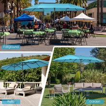 Load image into Gallery viewer, 15 Feet Patio Double-Sided Umbrella with Hand-Crank System
