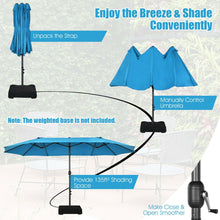 Load image into Gallery viewer, 15 Feet Patio Double-Sided Umbrella with Hand-Crank System
