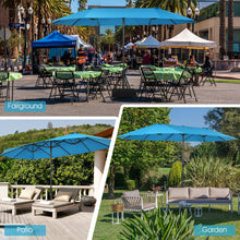 Load image into Gallery viewer, 15 Feet Patio Double-Sided Umbrella with Hand-Crank System
