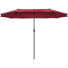 Load image into Gallery viewer, 15 Feet Patio Double-Sided Umbrella with Hand-Crank System
